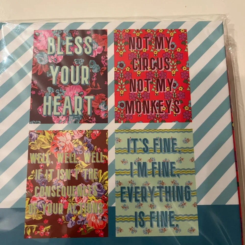 Sarcastic Note Cards Set of Two‎ Boxes Funny Bright Stationery  Gift (NEW)